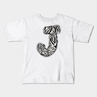 Zebra Letter J Kids T-Shirt